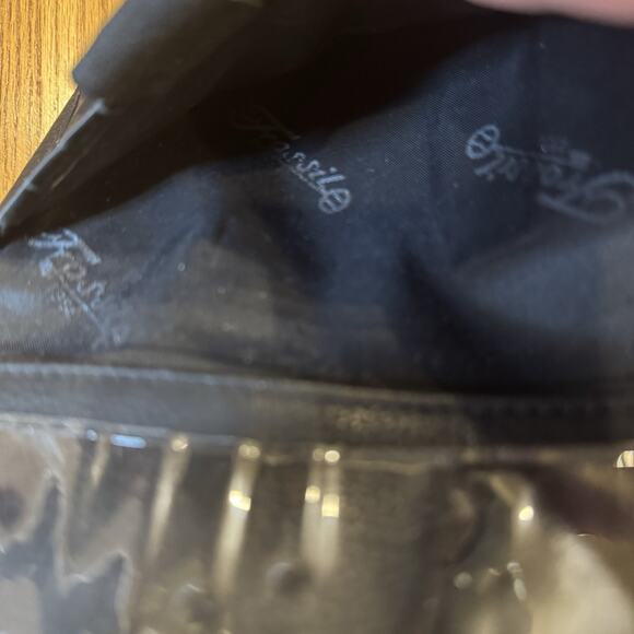 Fossil Black Pebbled Leather Bi Fold Wallet Check Book Credit Cards Coins Zipper - Picture 8 of 12